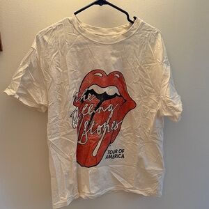 H&M Kids Rolling Stones Graphic Band Tee - White and Red